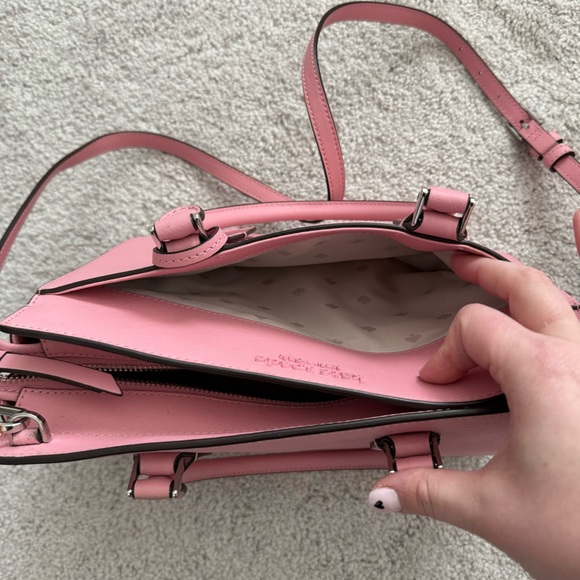 Kate Spade Pink Madison Saffiano Leather Medium Satchel Crossbody Purse - Picture 4 of 6